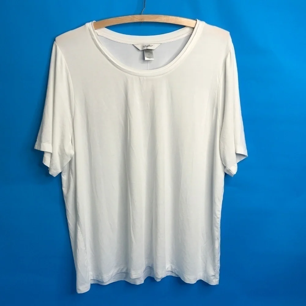 CJ Banks White Jersey Classic Tee Shirt NWT - Picture 2 of 7